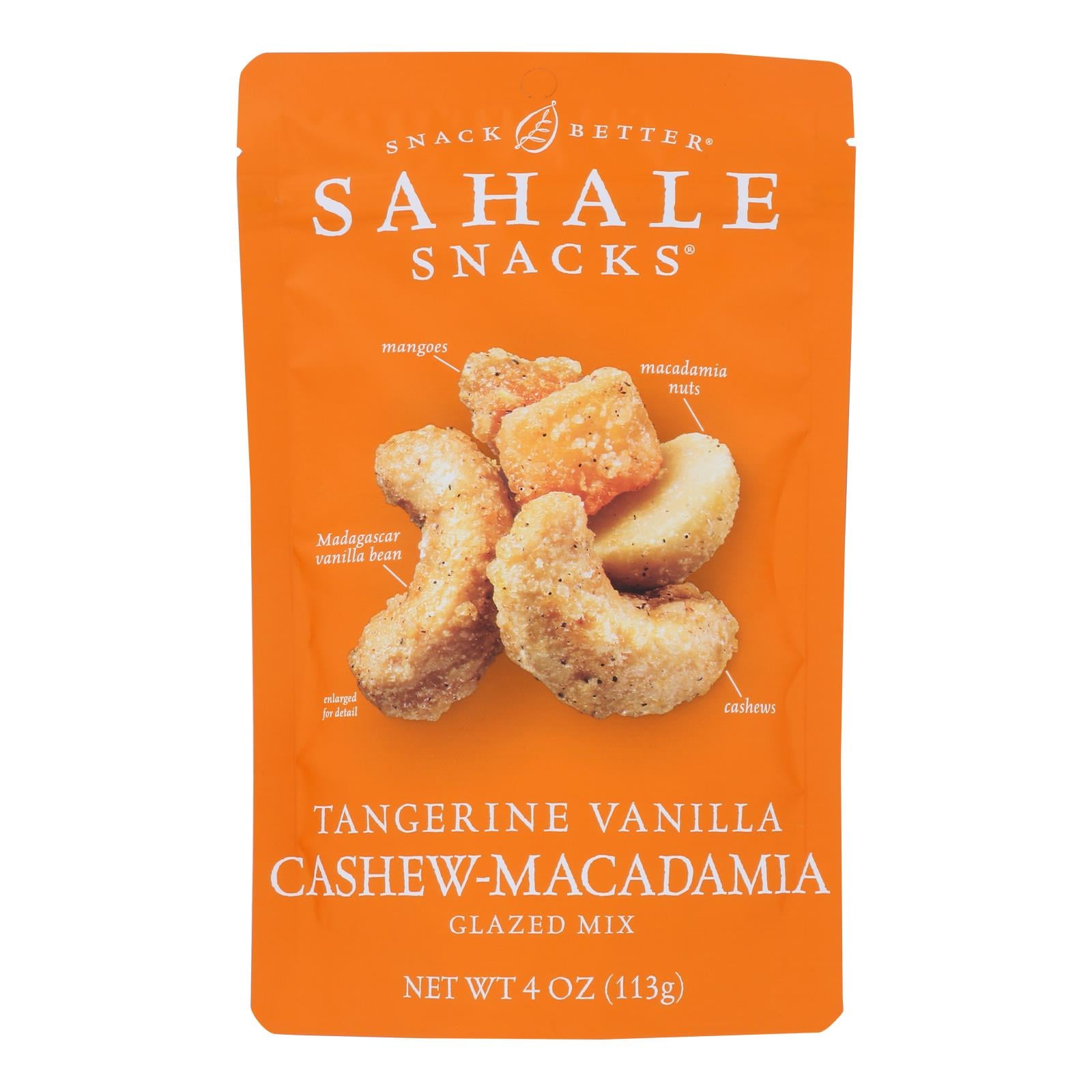Sahale Tangerine Vanilla Cashew-macadamia Glazed Snack Mix - Case Of 6 - 4 Oz