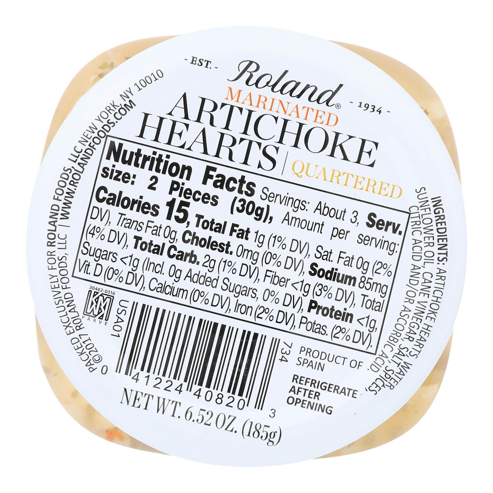 Roland Artichoke Hearts - Marinated - Case Of 12 - 6.5 Oz.