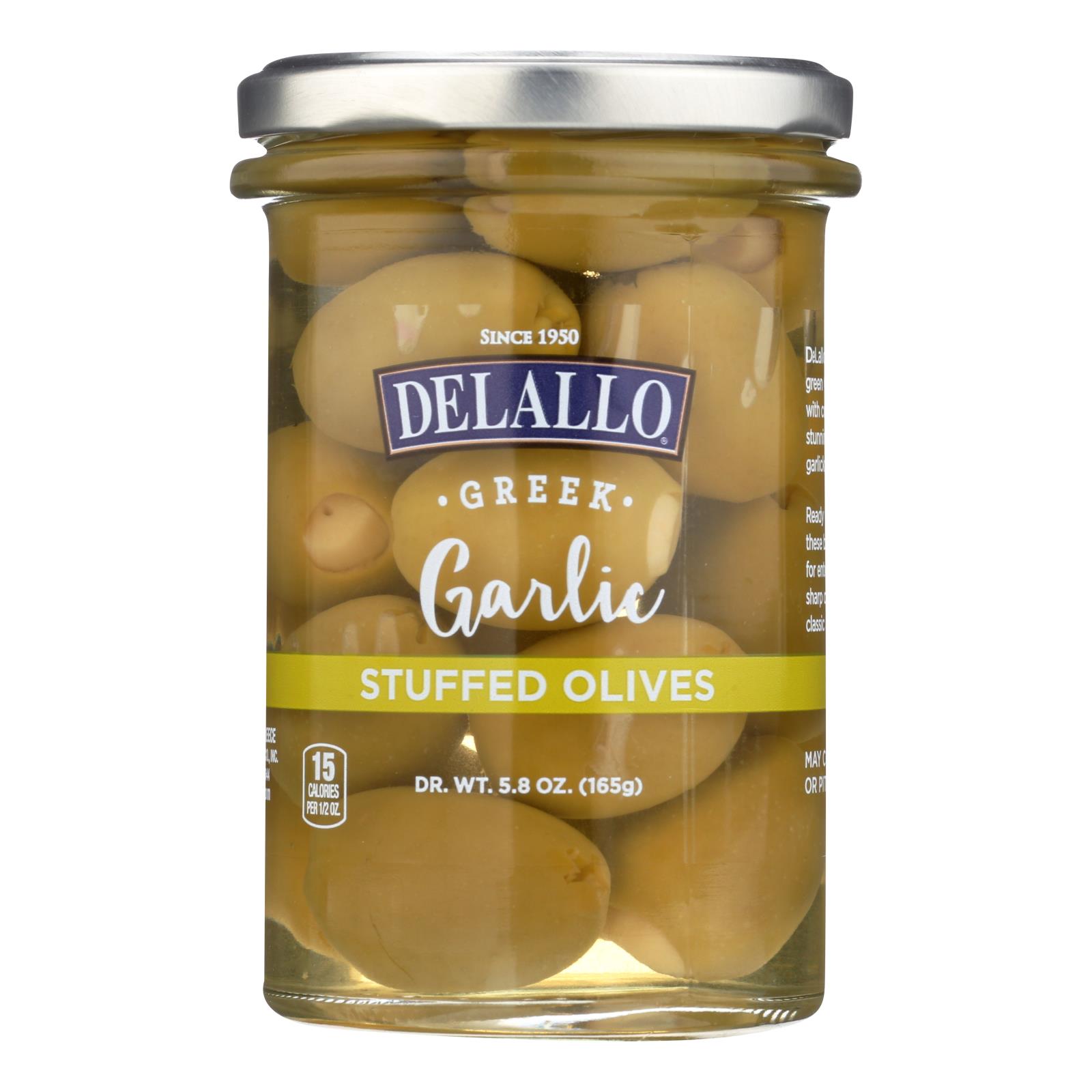 Delallo Greek Stuffed Olives - Case Of 6 - 5.8 Oz