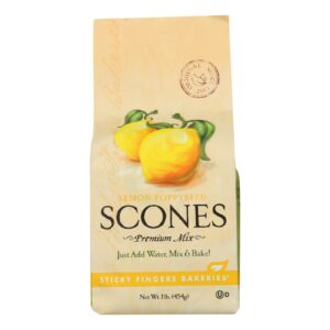 Sticky Fingers Bakeries - Scone Mix Lemon Poppy - Case Of 6 - 16 Oz