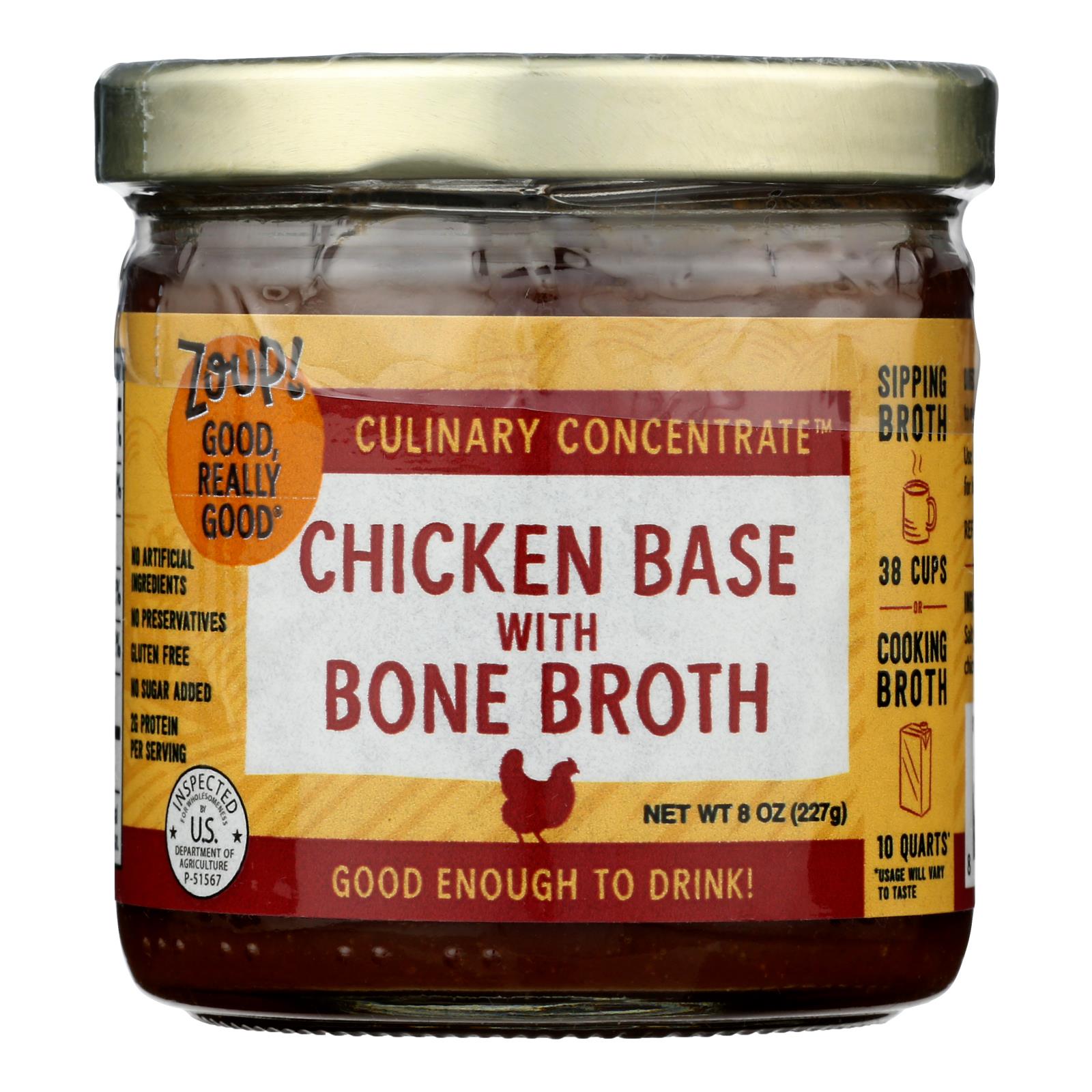 Zoup! Good Really Good - Bone Broth Chicken Base - Cs Of 6-7 Oz