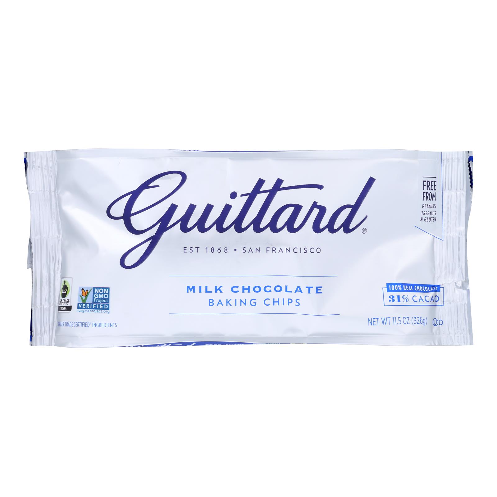 Guittard Chocolate Chips - Real Milk - Case Of 12 - 11.5 Oz.