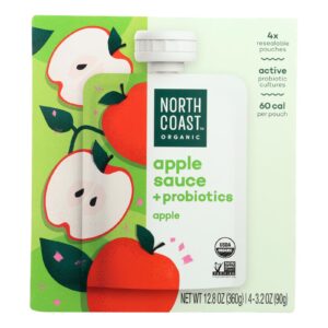 North Coast Organic Apple Sauce + Probiotics - Case Of 6 - 4-3.2 Oz