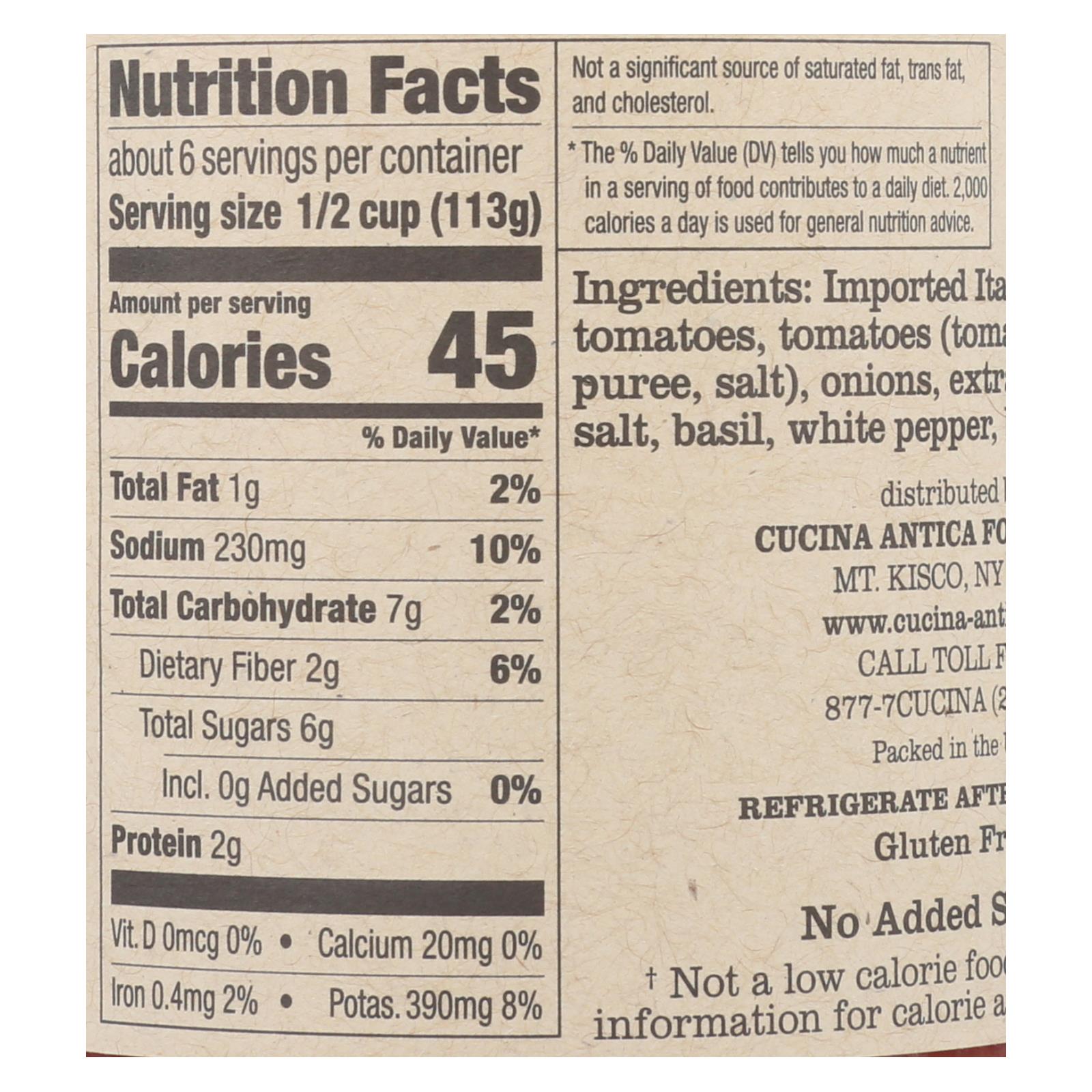 Cucina Antica - Tomato Basil Cooking Sauce - Case Of 12 - 25 Oz. - Image 3